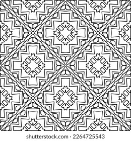
 Textura ornamental monocroma con formas lineales lisas, líneas de zigzag, patrón de encaje.Resumen de patrón geométrico en blanco y negro para página web, texturas, tarjeta, afiche, tela, textil.