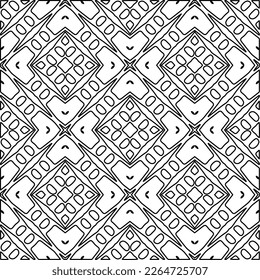  Monochrome ornamental texture with smooth linear shapes, zigzag lines, lace pattern.Abstract geometric black and white pattern for web page, textures, card, poster, fabric, textile.
