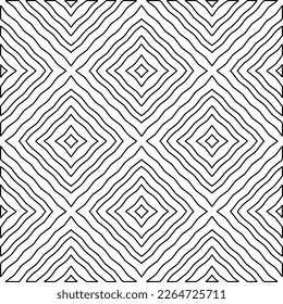  Monochrome ornamental texture with smooth linear shapes, zigzag lines, lace pattern.Abstract geometric black and white pattern for web page, textures, card, poster, fabric, textile.