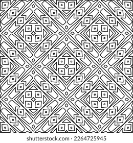 
 Monochrome ornamental texture with smooth linear shapes, zigzag lines, lace pattern.Abstract geometric black and white pattern for web page, textures, card, poster, fabric, textile.