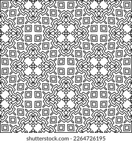 
 Monochrome ornamental texture with smooth linear shapes, zigzag lines, lace pattern.Abstract geometric black and white pattern for web page, textures, card, poster, fabric, textile.