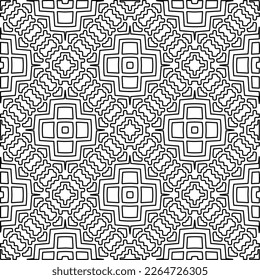 
 Monochrome ornamental texture with smooth linear shapes, zigzag lines, lace pattern.Abstract geometric black and white pattern for web page, textures, card, poster, fabric, textile.