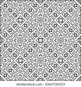 
 Monochrome ornamental texture with smooth linear shapes, zigzag lines, lace pattern.Abstract geometric black and white pattern for web page, textures, card, poster, fabric, textile.
