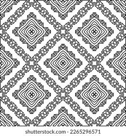  Monochrome ornamental texture with smooth linear shapes, zigzag lines, lace pattern.Abstract geometric black and white pattern for web page, textures, card, poster, fabric, textile.