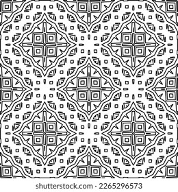  Monochrome ornamental texture with smooth linear shapes, zigzag lines, lace pattern.Abstract geometric black and white pattern for web page, textures, card, poster, fabric, textile.