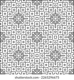  Textura ornamental monocroma con formas lineales lisas, líneas de zigzag, patrón de encaje.Resumen de patrón geométrico en blanco y negro para página web, texturas, tarjeta, afiche, tela, textil.