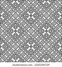  Textura ornamental monocroma con formas lineales lisas, líneas de zigzag, patrón de encaje.Resumen de patrón geométrico en blanco y negro para página web, texturas, tarjeta, afiche, tela, textil.
