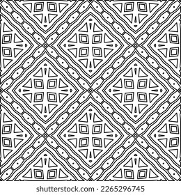 
 Monochrome ornamental texture with smooth linear shapes, zigzag lines, lace pattern.Abstract geometric black and white pattern for web page, textures, card, poster, fabric, textile.