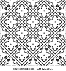  Monochrome ornamental texture with smooth linear shapes, zigzag lines, lace pattern.Abstract geometric black and white pattern for web page, textures, card, poster, fabric, textile.
