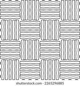  Monochrome ornamental texture with smooth linear shapes, zigzag lines, lace pattern.Abstract geometric black and white pattern for web page, textures, card, poster, fabric, textile.