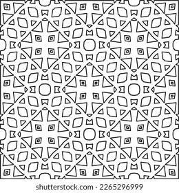  Textura ornamental monocroma con formas lineales lisas, líneas de zigzag, patrón de encaje.Resumen de patrón geométrico en blanco y negro para página web, texturas, tarjeta, afiche, tela, textil.