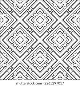  Monochrome ornamental texture with smooth linear shapes, zigzag lines, lace pattern.Abstract geometric black and white pattern for web page, textures, card, poster, fabric, textile.