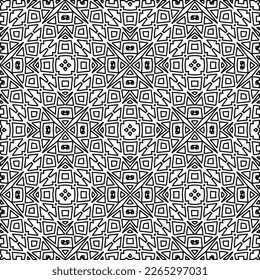  Monochrome ornamental texture with smooth linear shapes, zigzag lines, lace pattern.Abstract geometric black and white pattern for web page, textures, card, poster, fabric, textile.