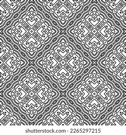  Textura ornamental monocroma con formas lineales lisas, líneas de zigzag, patrón de encaje.Resumen de patrón geométrico en blanco y negro para página web, texturas, tarjeta, afiche, tela, textil.