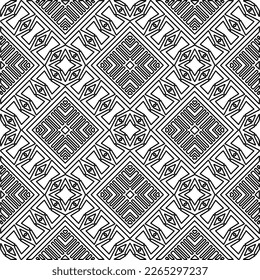  Monochrome ornamental texture with smooth linear shapes, zigzag lines, lace pattern.Abstract geometric black and white pattern for web page, textures, card, poster, fabric, textile.