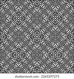  Monochrome ornamental texture with smooth linear shapes, zigzag lines, lace pattern.Abstract geometric black and white pattern for web page, textures, card, poster, fabric, textile.