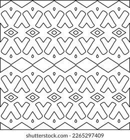 Monochrome ornamental texture with smooth linear shapes, zigzag lines, lace pattern.Abstract geometric black and white pattern for web page, textures, card, poster, fabric, textile.