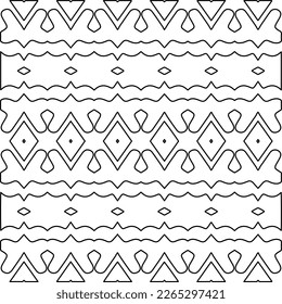  Monochrome ornamental texture with smooth linear shapes, zigzag lines, lace pattern.Abstract geometric black and white pattern for web page, textures, card, poster, fabric, textile.