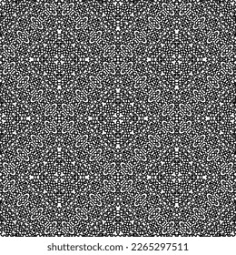  Monochrome Ziertextur mit glatten linearen Formen, Zickzacklinien, Spitzen-Muster.Abstraktes geometrisches Schwarz-Weiß Muster für Webseiten, Texturen, Karten, Poster, Gewebe, Textilien.