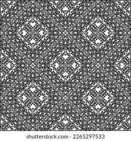  Monochrome ornamental texture with smooth linear shapes, zigzag lines, lace pattern.Abstract geometric black and white pattern for web page, textures, card, poster, fabric, textile.