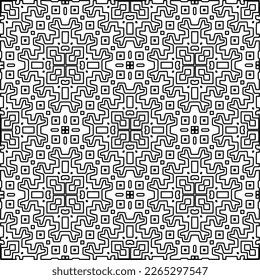 
 Monochrome ornamental texture with smooth linear shapes, zigzag lines, lace pattern.Abstract geometric black and white pattern for web page, textures, card, poster, fabric, textile.