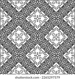  Monochrome ornamental texture with smooth linear shapes, zigzag lines, lace pattern.Abstract geometric black and white pattern for web page, textures, card, poster, fabric, textile.