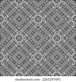  Monochrome ornamental texture with smooth linear shapes, zigzag lines, lace pattern.Abstract geometric black and white pattern for web page, textures, card, poster, fabric, textile.