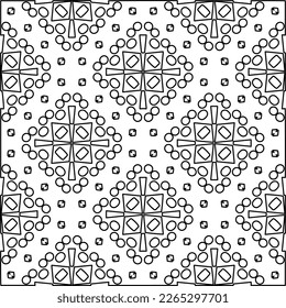  Monochrome ornamental texture with smooth linear shapes, zigzag lines, lace pattern.Abstract geometric black and white pattern for web page, textures, card, poster, fabric, textile.