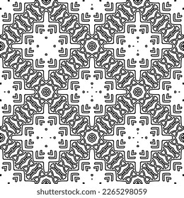  Textura ornamental monocroma con formas lineales lisas, líneas de zigzag, patrón de encaje.Resumen de patrón geométrico en blanco y negro para página web, texturas, tarjeta, afiche, tela, textil.