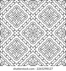  Textura ornamental monocroma con formas lineales lisas, líneas de zigzag, patrón de encaje.Resumen de patrón geométrico en blanco y negro para página web, texturas, tarjeta, afiche, tela, textil.