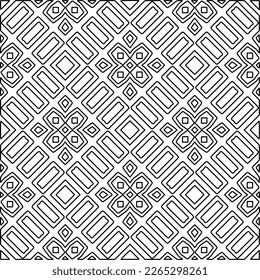  Monochrome ornamental texture with smooth linear shapes, zigzag lines, lace pattern.Abstract geometric black and white pattern for web page, textures, card, poster, fabric, textile.
