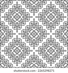  Textura ornamental monocroma con formas lineales lisas, líneas de zigzag, patrón de encaje.Resumen de patrón geométrico en blanco y negro para página web, texturas, tarjeta, afiche, tela, textil.