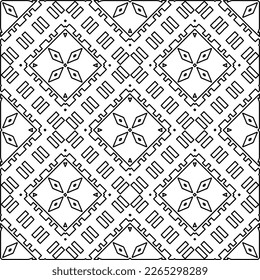 
 Monochrome ornamental texture with smooth linear shapes, zigzag lines, lace pattern.Abstract geometric black and white pattern for web page, textures, card, poster, fabric, textile.