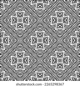  Textura ornamental monocroma con formas lineales lisas, líneas de zigzag, patrón de encaje.Resumen de patrón geométrico en blanco y negro para página web, texturas, tarjeta, afiche, tela, textil.