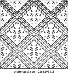  Monochrome ornamental texture with smooth linear shapes, zigzag lines, lace pattern.Abstract geometric black and white pattern for web page, textures, card, poster, fabric, textile.