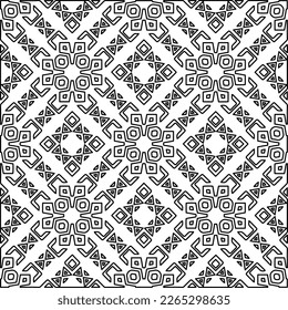  Textura ornamental monocroma con formas lineales lisas, líneas de zigzag, patrón de encaje.Resumen de patrón geométrico en blanco y negro para página web, texturas, tarjeta, afiche, tela, textil.