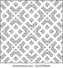 
 Monochrome ornamental texture with smooth linear shapes, zigzag lines, lace pattern.Abstract geometric black and white pattern for web page, textures, card, poster, fabric, textile.