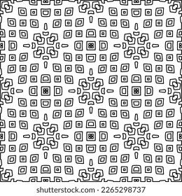  Monochrome ornamental texture with smooth linear shapes, zigzag lines, lace pattern.Abstract geometric black and white pattern for web page, textures, card, poster, fabric, textile.