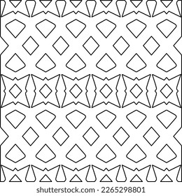  Monochrome ornamental texture with smooth linear shapes, zigzag lines, lace pattern.Abstract geometric black and white pattern for web page, textures, card, poster, fabric, textile.