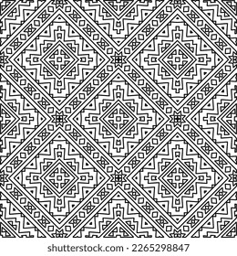  Monochrome ornamental texture with smooth linear shapes, zigzag lines, lace pattern.Abstract geometric black and white pattern for web page, textures, card, poster, fabric, textile.