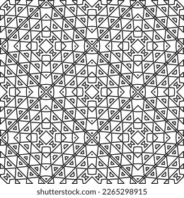  Monochrome ornamental texture with smooth linear shapes, zigzag lines, lace pattern.Abstract geometric black and white pattern for web page, textures, card, poster, fabric, textile.