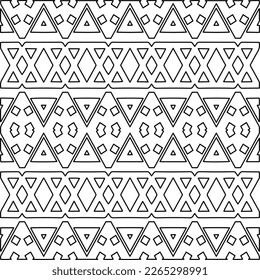  Monochrome ornamental texture with smooth linear shapes, zigzag lines, lace pattern.Abstract geometric black and white pattern for web page, textures, card, poster, fabric, textile.
