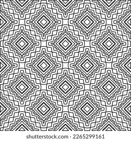  Monochrome ornamental texture with smooth linear shapes, zigzag lines, lace pattern.Abstract geometric black and white pattern for web page, textures, card, poster, fabric, textile.