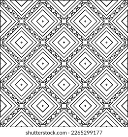  Monochrome ornamental texture with smooth linear shapes, zigzag lines, lace pattern.Abstract geometric black and white pattern for web page, textures, card, poster, fabric, textile.