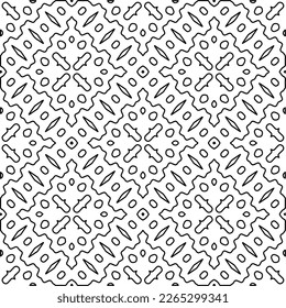  Monochrome ornamental texture with smooth linear shapes, zigzag lines, lace pattern.Abstract geometric black and white pattern for web page, textures, card, poster, fabric, textile.