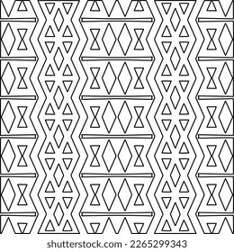  Monochrome ornamental texture with smooth linear shapes, zigzag lines, lace pattern.Abstract geometric black and white pattern for web page, textures, card, poster, fabric, textile.