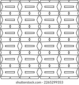  Monochrome ornamental texture with smooth linear shapes, zigzag lines, lace pattern.Abstract geometric black and white pattern for web page, textures, card, poster, fabric, textile.