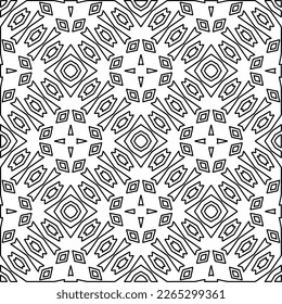  Monochrome ornamental texture with smooth linear shapes, zigzag lines, lace pattern.Abstract geometric black and white pattern for web page, textures, card, poster, fabric, textile.
