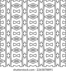  Monochrome ornamental texture with smooth linear shapes, zigzag lines, lace pattern.Abstract geometric black and white pattern for web page, textures, card, poster, fabric, textile.