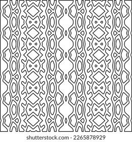  Monochrome ornamental texture with smooth linear shapes, zigzag lines, lace pattern.Abstract geometric black and white pattern for web page, textures, card, poster, fabric, textile.